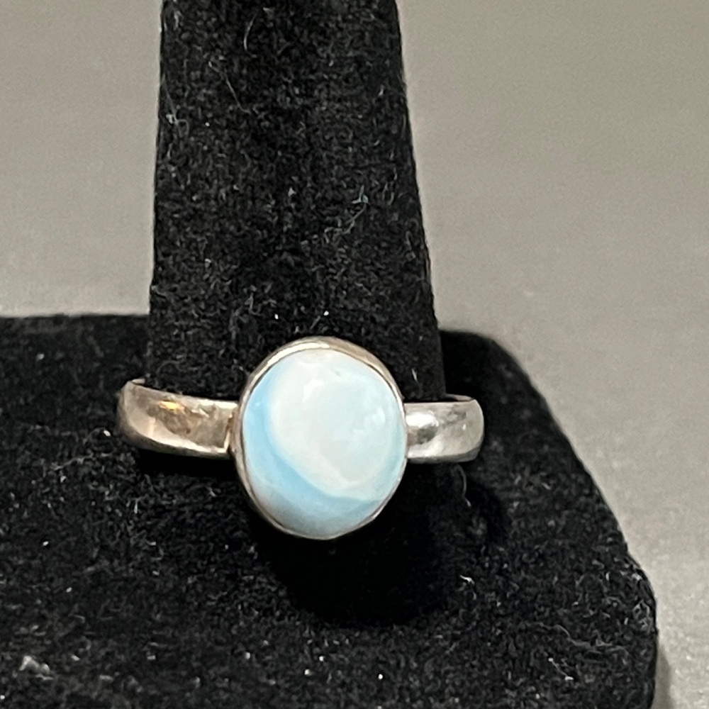 Genuine Larimar Sterling Silver Ring
